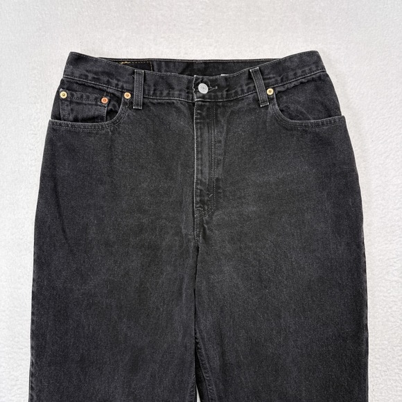 Vintage 90s Levis 550 Jeans Womens Size 14 Black Denim Relaxed Fit Tapered Leg - Picture 3 of 9